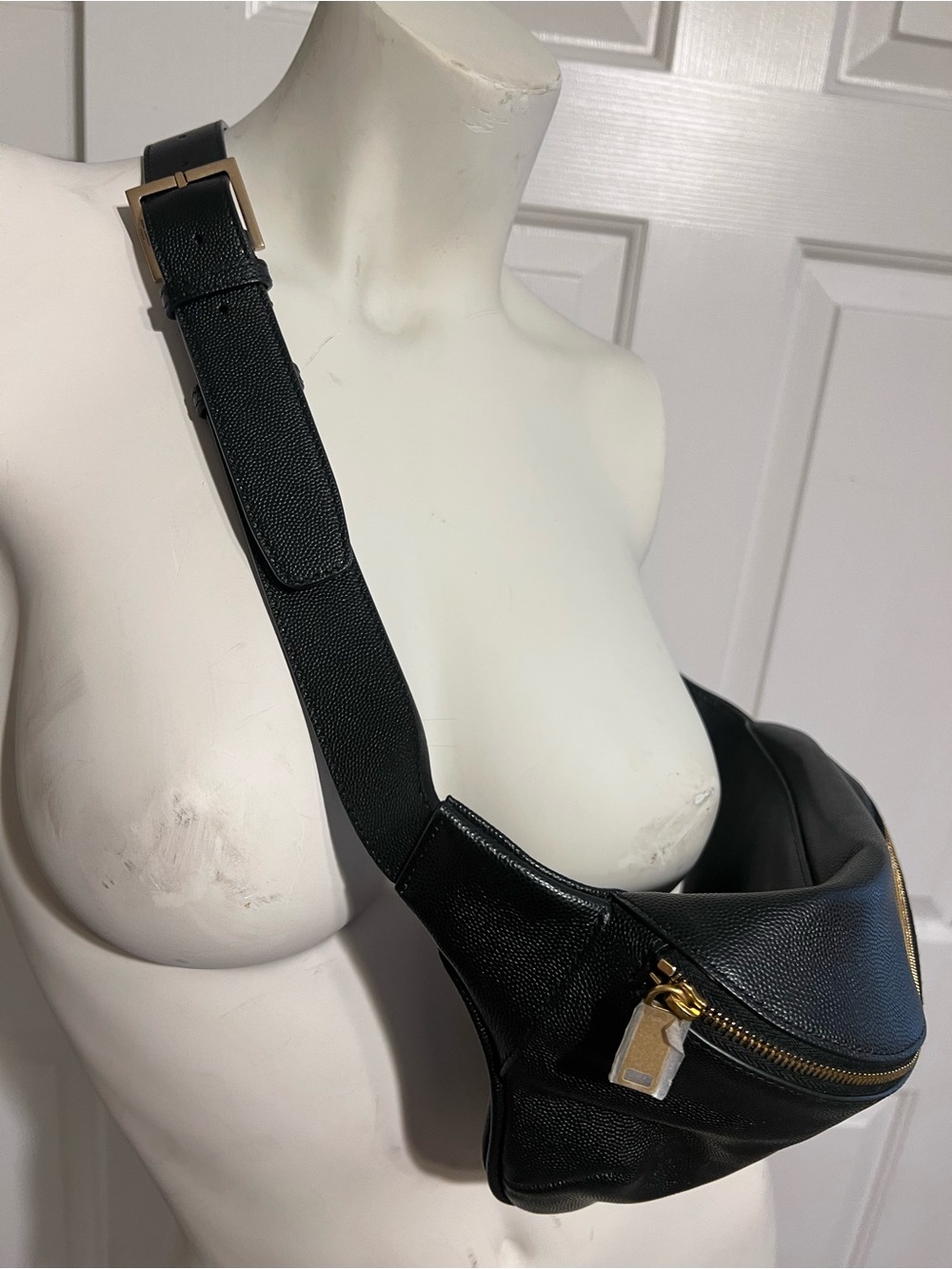 Yves Saint Laurent Black Leather Belt Bag with Gold YSL Hardware. NEVER USED - Picture 2 of 4